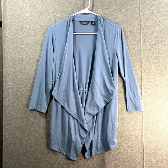 Every Day by Susan Graver Liquid Knit Anorak Style Cardigan Evening Blue SizeXXS - Picture 1 of 12